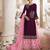Purple Designer Rangoli Bended Silk Plazo Suit