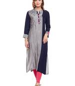 Grey woven rayon kurtas-and-kurtis