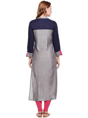 Grey woven rayon kurtas-and-kurtis 2