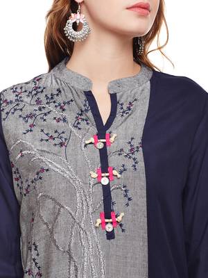 Grey woven rayon kurtas-and-kurtis 5