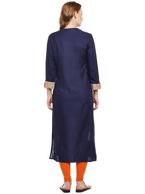 Navy-blue woven rayon kurtas-and-kurtis 2