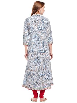 Blue woven cotton kurtas-and-kurtis 2