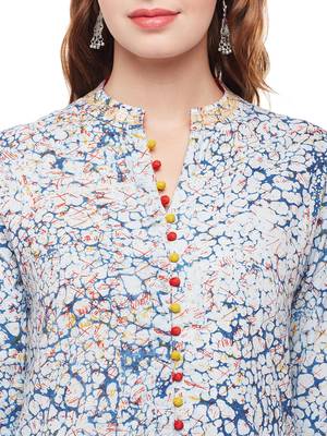Blue woven cotton kurtas-and-kurtis 5