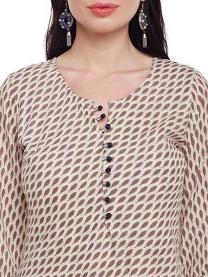 Beige woven rayon kurtas-and-kurtis 5