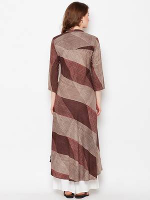 Beige woven rayon kurtas-and-kurtis 2