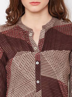 Beige woven rayon kurtas-and-kurtis 5