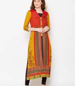 Red woven rayon kurtas-and-kurtis
