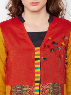 Red woven rayon kurtas-and-kurtis 5