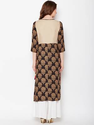 Brown woven rayon kurtas-and-kurtis 2