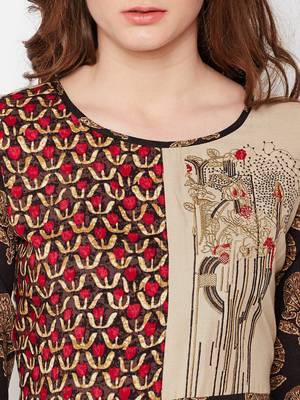 Brown woven rayon kurtas-and-kurtis 5