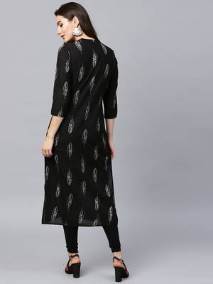 Black woven cotton kurtas-and-kurtis 2