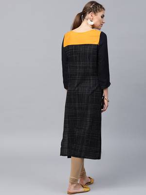 Black woven rayon kurtas-and-kurtis 2