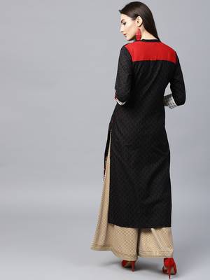 Black woven cotton kurtas-and-kurtis 2