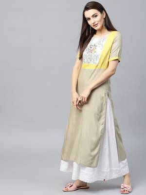 Olive woven rayon kurtas-and-kurtis 3