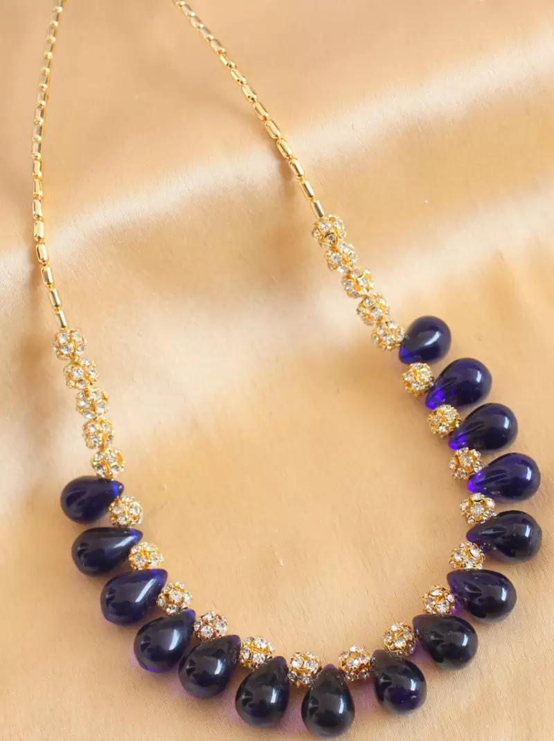 Beautiful Handmade Blue Drop Bead Necklace