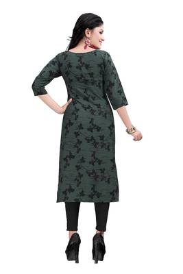 Women's Multicolour Printed Straight Cut Crepe Kurti 2