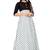 Women's Crepe White Color Printed 3/4 Sleeve Maxi Gown