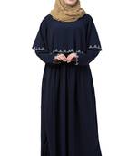 Navy Blue Embroridery Abaya