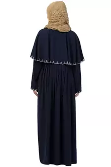 Navy Blue Embroridery Abaya