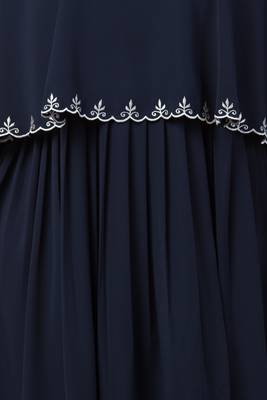 Navy Blue Embroridery Abaya 3