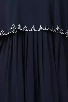 Navy Blue Embroridery Abaya