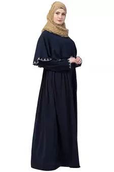 Navy Blue Embroridery Abaya