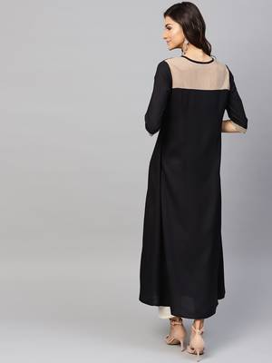 Black woven rayon kurtas-and-kurtis 2