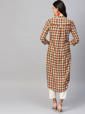 Brown woven rayon kurtas-and-kurtis 2
