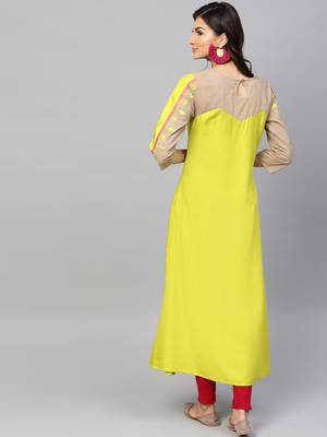 Green woven rayon kurtas-and-kurtis 2