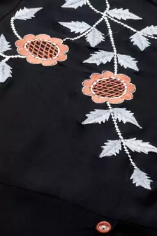 Women'S Rayon Embroidered Up & Down Style Kurta (Black)