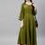 Women's Rayon Buta Embroidered Anarkali Kurta (Olive green)