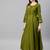 Women's Rayon Buta Embroidered Anarkali Kurta (Olive green)