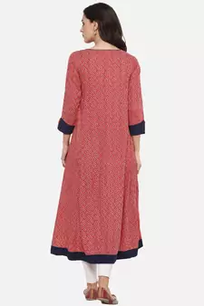 Designer Printed Women  S Rayon Anarkali Kurta
