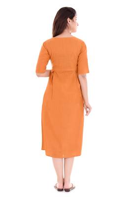 Women'S Cotton Slub A-Line Solid Print Kurta 3