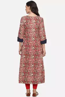 Designer Kalamkari Print Womens Cotton Anarkali Kurta