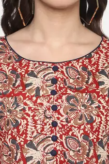 Designer Kalamkari Print Womens Cotton Anarkali Kurta