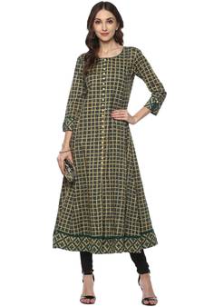 Flared Teal Women   S Anarkali Kurta