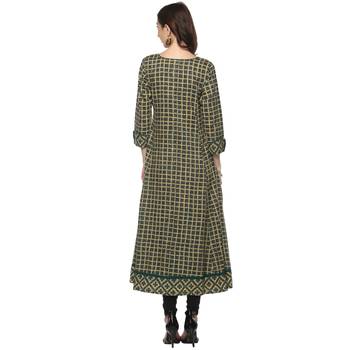 Flared Teal Women  S Anarkali Kurta 3