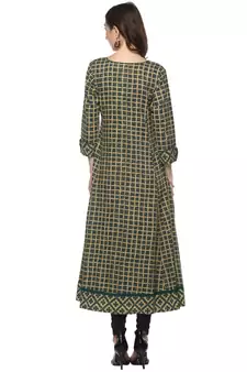 Flared Teal Women  S Anarkali Kurta