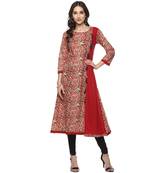 Kalamkari Print Women   s A-Line Kurta