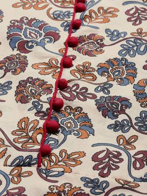 Women'S Cotton Floral Print Anarkali Kurta (Maroon) 2