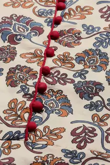 Women'S Cotton Floral Print Anarkali Kurta (Maroon)