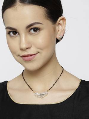 White cubic zirconia mangalsutra 2
