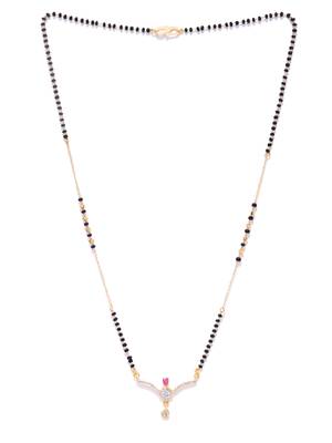 Gold cubic zirconia mangalsutra 4