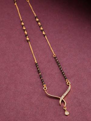 Gold cubic zirconia mangalsutra 1