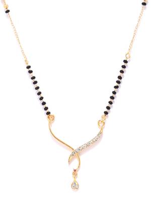 Gold cubic zirconia mangalsutra 3