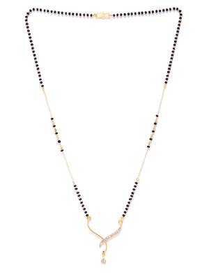 Gold cubic zirconia mangalsutra 4