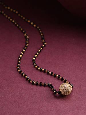 Gold cubic zirconia mangalsutra 1