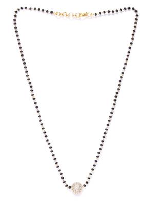 Gold cubic zirconia mangalsutra 4