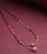 Gold cubic zirconia mangalsutra